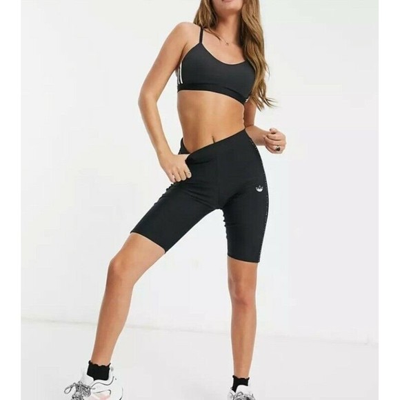 adidas Pants - ADIDAS Originals diamante three stripe legging short in black XS